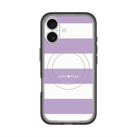 スリムプロテクションプレミアムケース with MagSafe［ Big Border - Purple ］