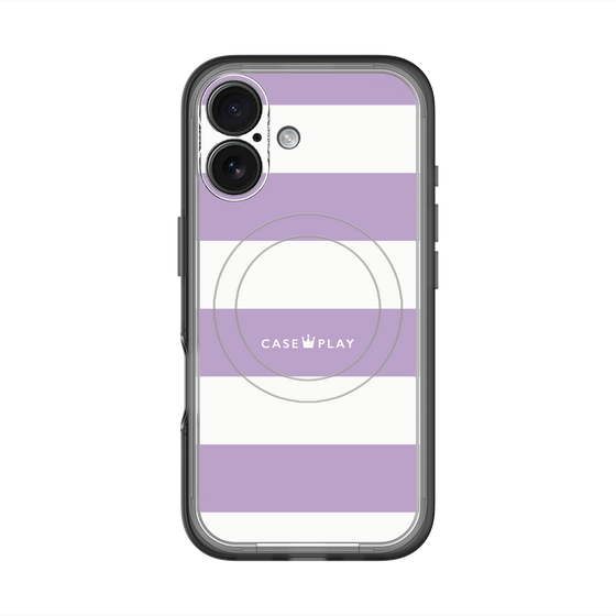 スリムプロテクションプレミアムケース with MagSafe［ Big Border - Purple ］