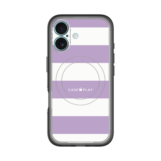 スリムプロテクションプレミアムケース with MagSafe［ Big Border - Purple ］