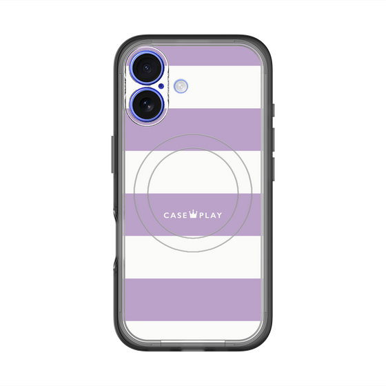 スリムプロテクションプレミアムケース with MagSafe［ Big Border - Purple ］