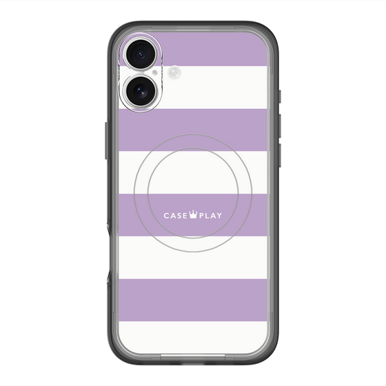スリムプロテクションプレミアムケース with MagSafe［ Big Border - Purple ］