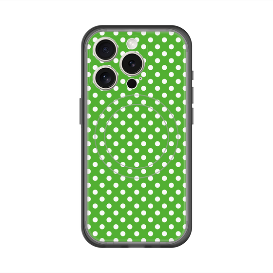 スリムプロテクションプレミアムケース with MagSafe［ Small Dot - Green ］