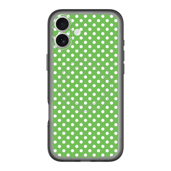 スリムプロテクションプレミアムケース with MagSafe［ Small Dot - Green ］
