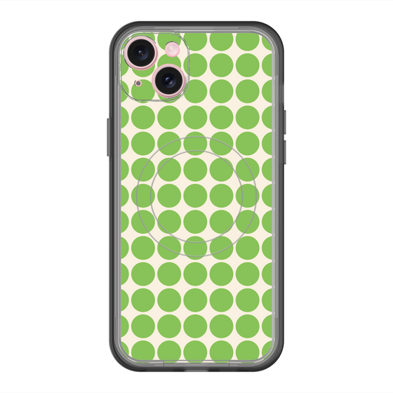 スリムプロテクションプレミアムケース with MagSafe［ Big Dot - Green ］