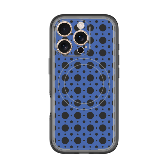 スリムプロテクションプレミアムケース with MagSafe［ Shower Dot - Blue ］