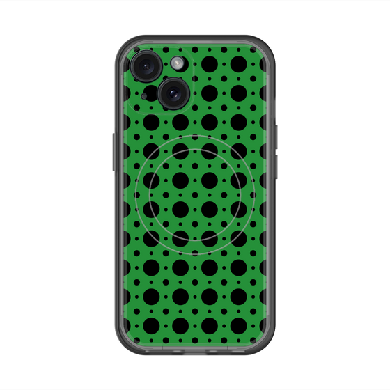 スリムプロテクションプレミアムケース with MagSafe［ Shower Dot - Green ］