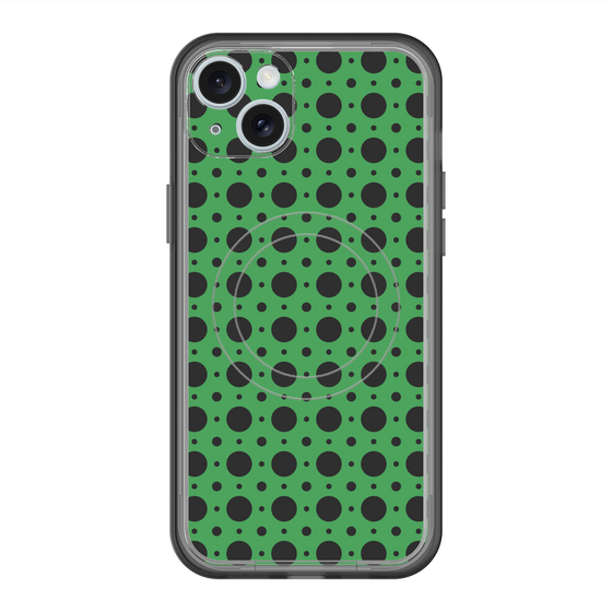 スリムプロテクションプレミアムケース with MagSafe［ Shower Dot - Green ］