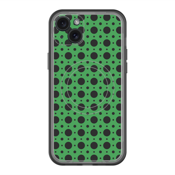 スリムプロテクションプレミアムケース with MagSafe［ Shower Dot - Green ］