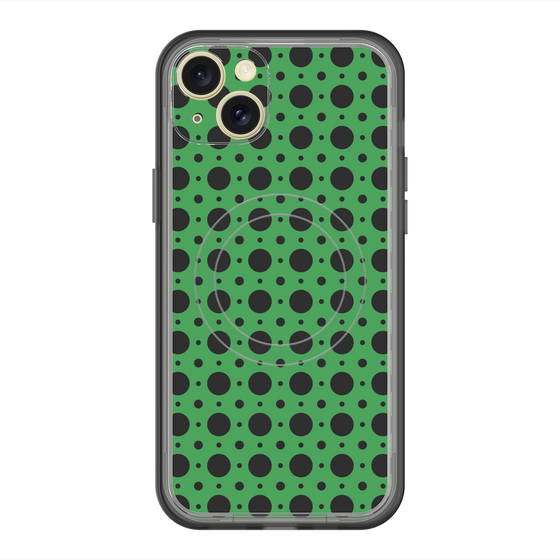 スリムプロテクションプレミアムケース with MagSafe［ Shower Dot - Green ］