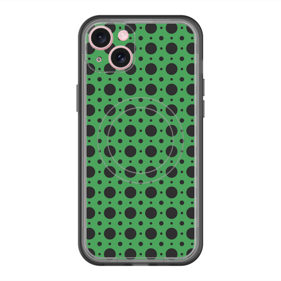スリムプロテクションプレミアムケース with MagSafe［ Shower Dot - Green ］