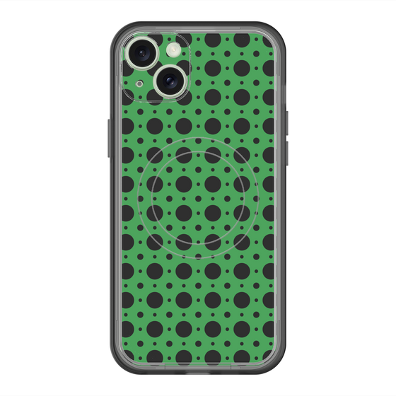 スリムプロテクションプレミアムケース with MagSafe［ Shower Dot - Green ］