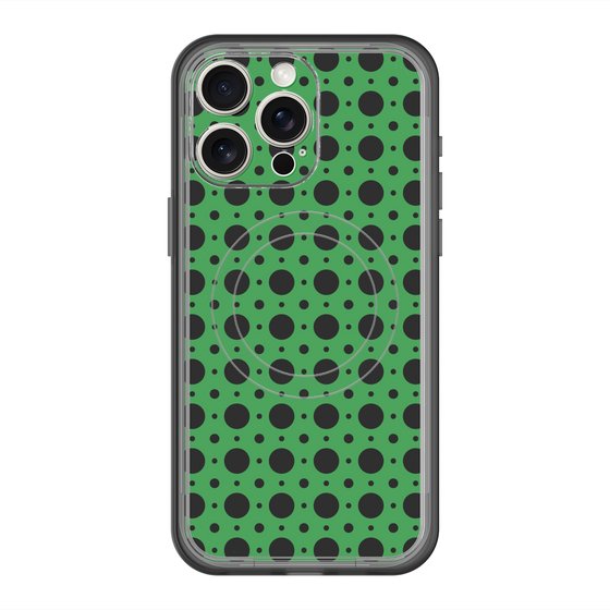 スリムプロテクションプレミアムケース with MagSafe［ Shower Dot - Green ］
