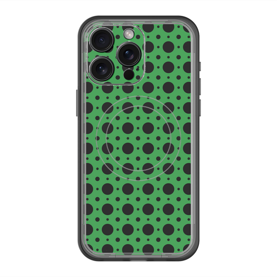 スリムプロテクションプレミアムケース with MagSafe［ Shower Dot - Green ］