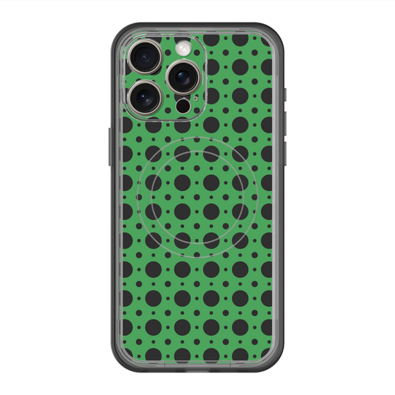 スリムプロテクションプレミアムケース with MagSafe［ Shower Dot - Green ］