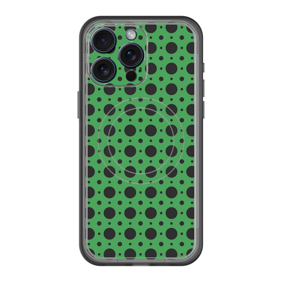 スリムプロテクションプレミアムケース with MagSafe［ Shower Dot - Green ］