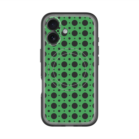 スリムプロテクションプレミアムケース with MagSafe［ Shower Dot - Green ］