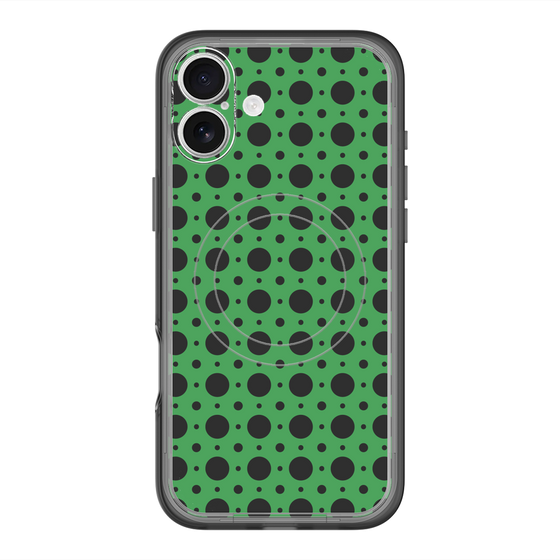 スリムプロテクションプレミアムケース with MagSafe［ Shower Dot - Green ］