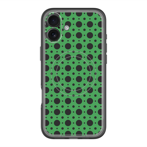 スリムプロテクションプレミアムケース with MagSafe［ Shower Dot - Green ］