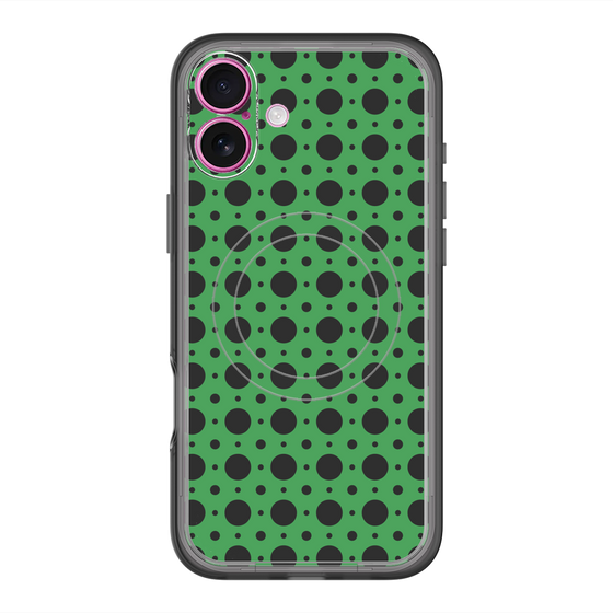 スリムプロテクションプレミアムケース with MagSafe［ Shower Dot - Green ］