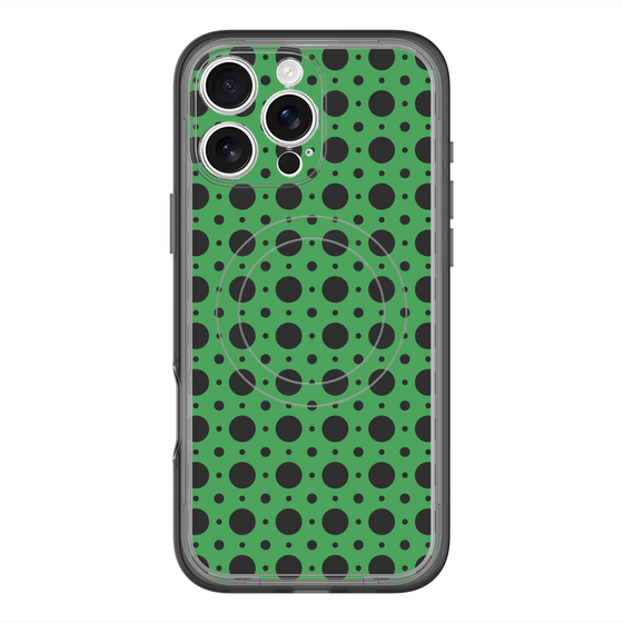 スリムプロテクションプレミアムケース with MagSafe［ Shower Dot - Green ］