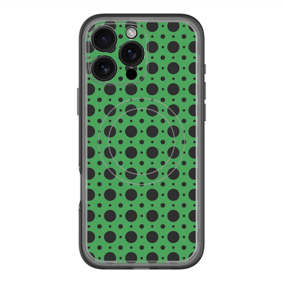 スリムプロテクションプレミアムケース with MagSafe［ Shower Dot - Green ］