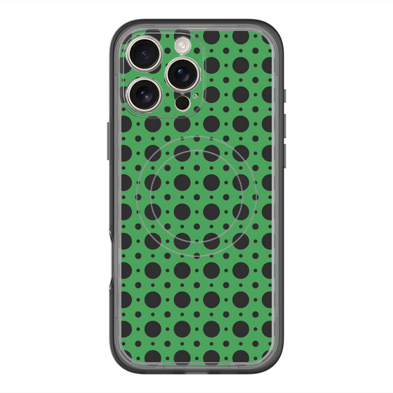 スリムプロテクションプレミアムケース with MagSafe［ Shower Dot - Green ］