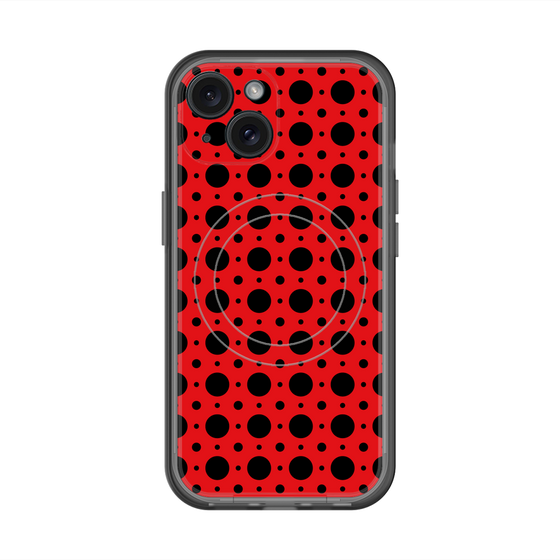 スリムプロテクションプレミアムケース with MagSafe［ Shower Dot - Red ］