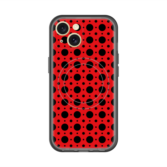 スリムプロテクションプレミアムケース with MagSafe［ Shower Dot - Red ］