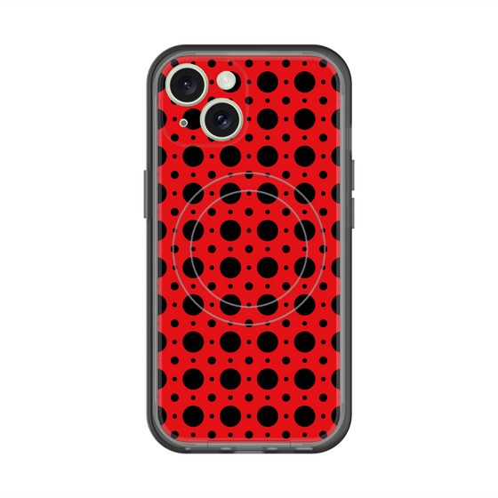 スリムプロテクションプレミアムケース with MagSafe［ Shower Dot - Red ］