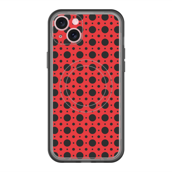 スリムプロテクションプレミアムケース with MagSafe［ Shower Dot - Red ］