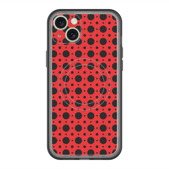 スリムプロテクションプレミアムケース with MagSafe［ Shower Dot - Red ］