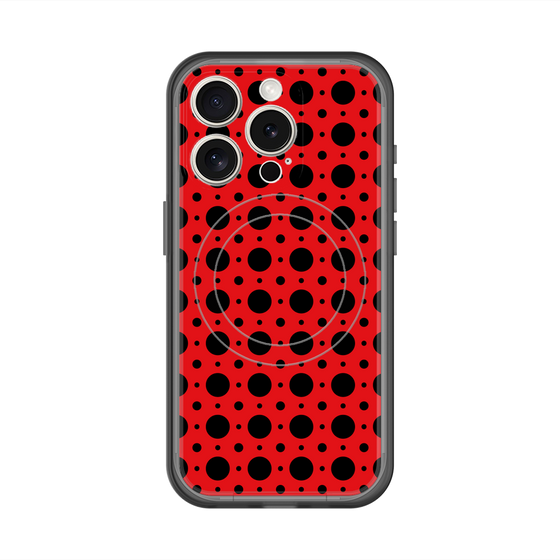 スリムプロテクションプレミアムケース with MagSafe［ Shower Dot - Red ］