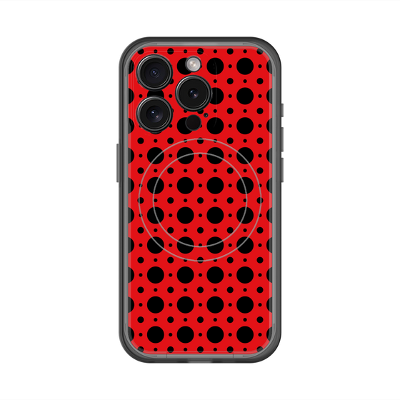 スリムプロテクションプレミアムケース with MagSafe［ Shower Dot - Red ］