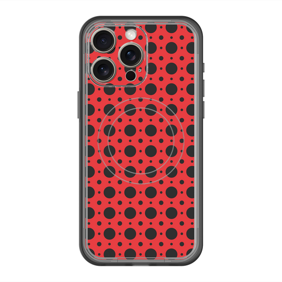 スリムプロテクションプレミアムケース with MagSafe［ Shower Dot - Red ］