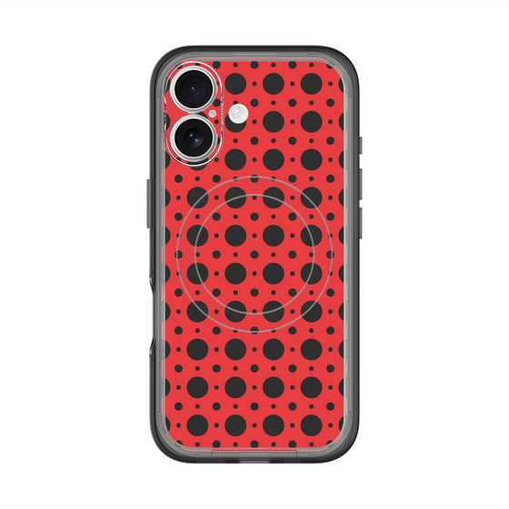スリムプロテクションプレミアムケース with MagSafe［ Shower Dot - Red ］