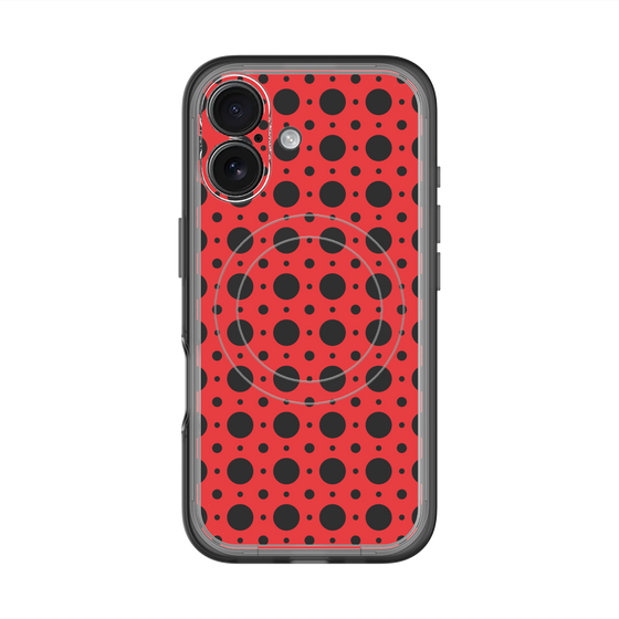 スリムプロテクションプレミアムケース with MagSafe［ Shower Dot - Red ］