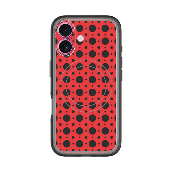 スリムプロテクションプレミアムケース with MagSafe［ Shower Dot - Red ］