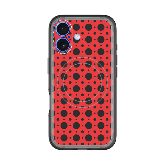 スリムプロテクションプレミアムケース with MagSafe［ Shower Dot - Red ］
