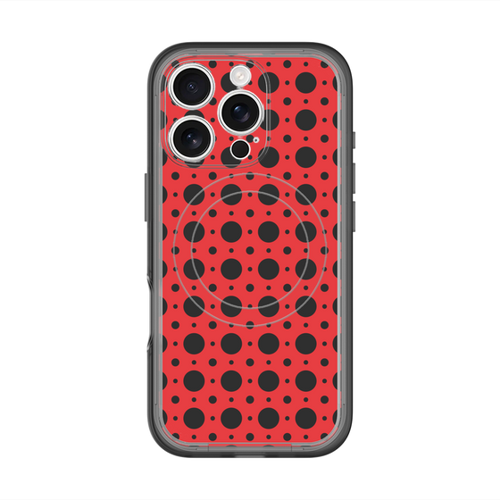 スリムプロテクションプレミアムケース with MagSafe［ Shower Dot - Red ］