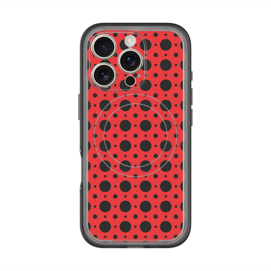 スリムプロテクションプレミアムケース with MagSafe［ Shower Dot - Red ］