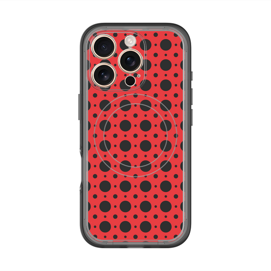 スリムプロテクションプレミアムケース with MagSafe［ Shower Dot - Red ］