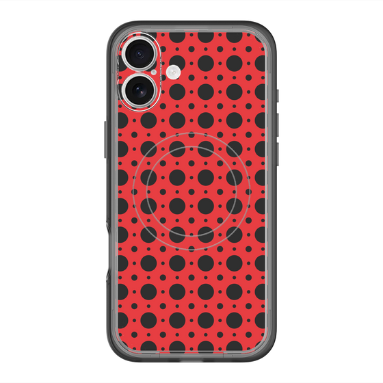 スリムプロテクションプレミアムケース with MagSafe［ Shower Dot - Red ］