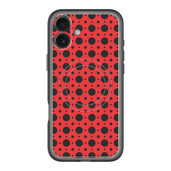 スリムプロテクションプレミアムケース with MagSafe［ Shower Dot - Red ］