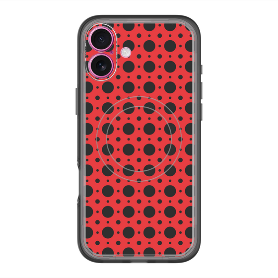 スリムプロテクションプレミアムケース with MagSafe［ Shower Dot - Red ］