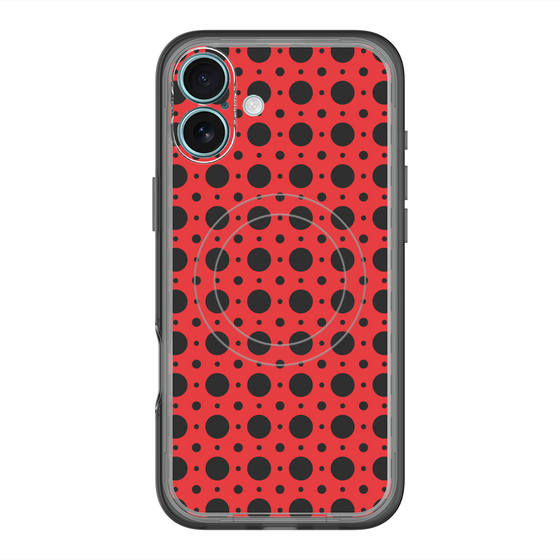 スリムプロテクションプレミアムケース with MagSafe［ Shower Dot - Red ］