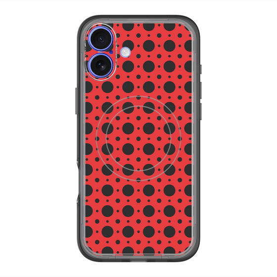 スリムプロテクションプレミアムケース with MagSafe［ Shower Dot - Red ］