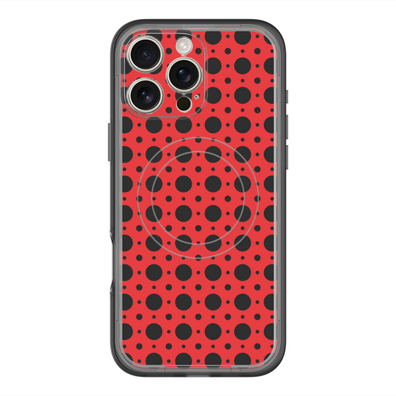 スリムプロテクションプレミアムケース with MagSafe［ Shower Dot - Red ］
