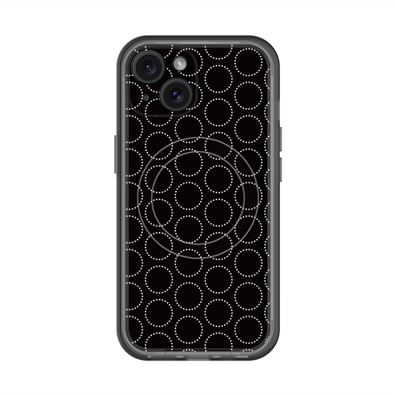 スリムプロテクションプレミアムケース with MagSafe［ Dot Circle - Black ］