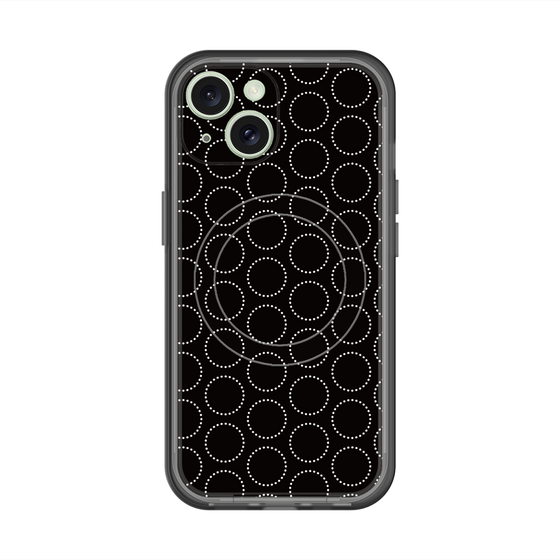 スリムプロテクションプレミアムケース with MagSafe［ Dot Circle - Black ］