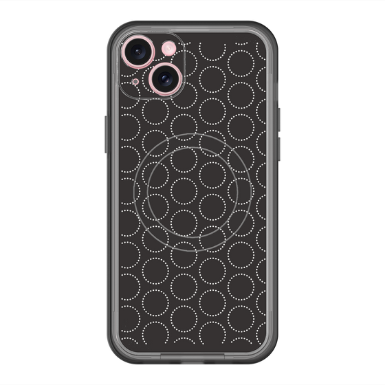 スリムプロテクションプレミアムケース with MagSafe［ Dot Circle - Black ］